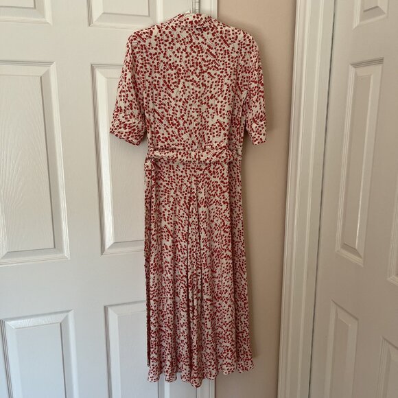 GANNI Goldstone Printed Crepe Wrap Dress, Size Eu 36/US 2-4 - Picture 8 of 11